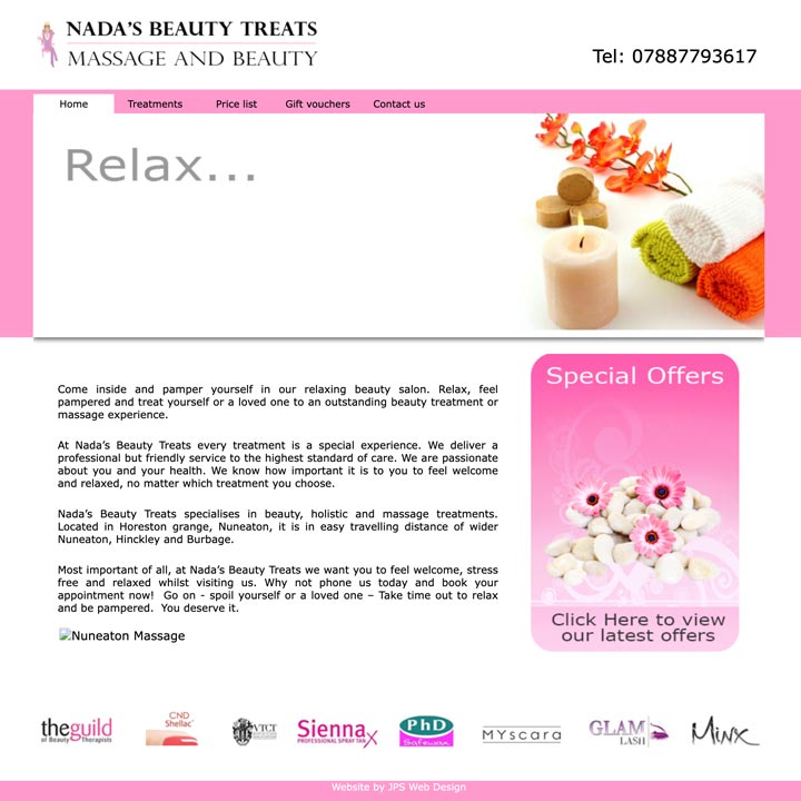 Nada's Beauty Treats Website