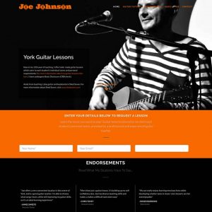 Joe Johnson Guitar Teacher Website Design
